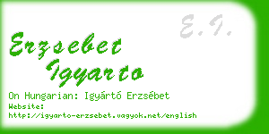 erzsebet igyarto business card