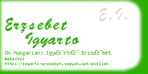 erzsebet igyarto business card